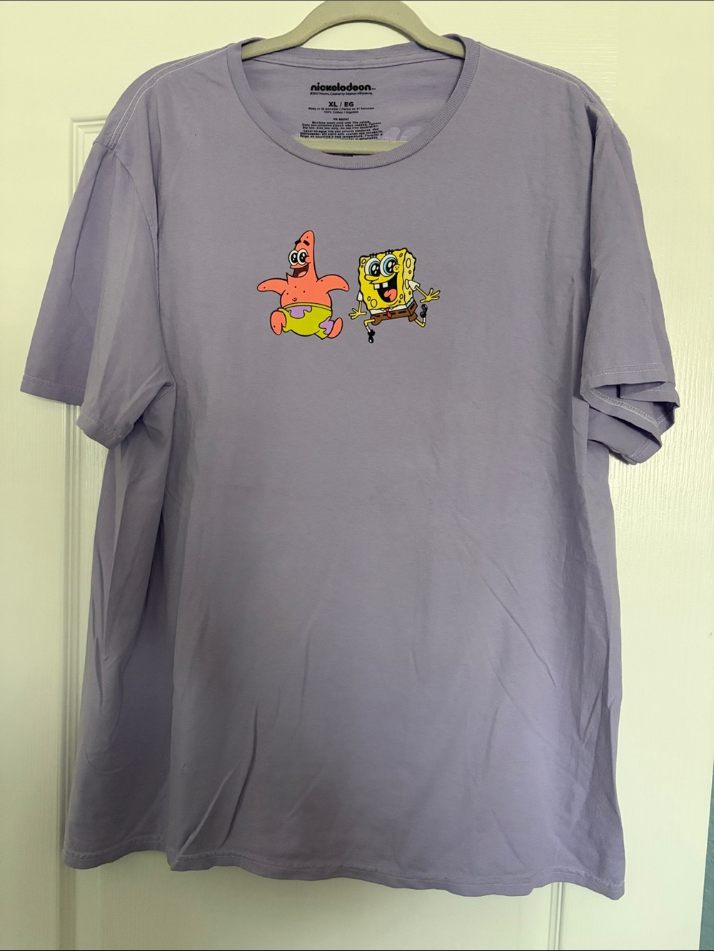 Nickelodeon Lavender SpongeBob & Patrick Front Graphic Tee